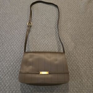 Liz Claiborne Brown Striped Shoulder Purse – 11" x 7" – NWOT